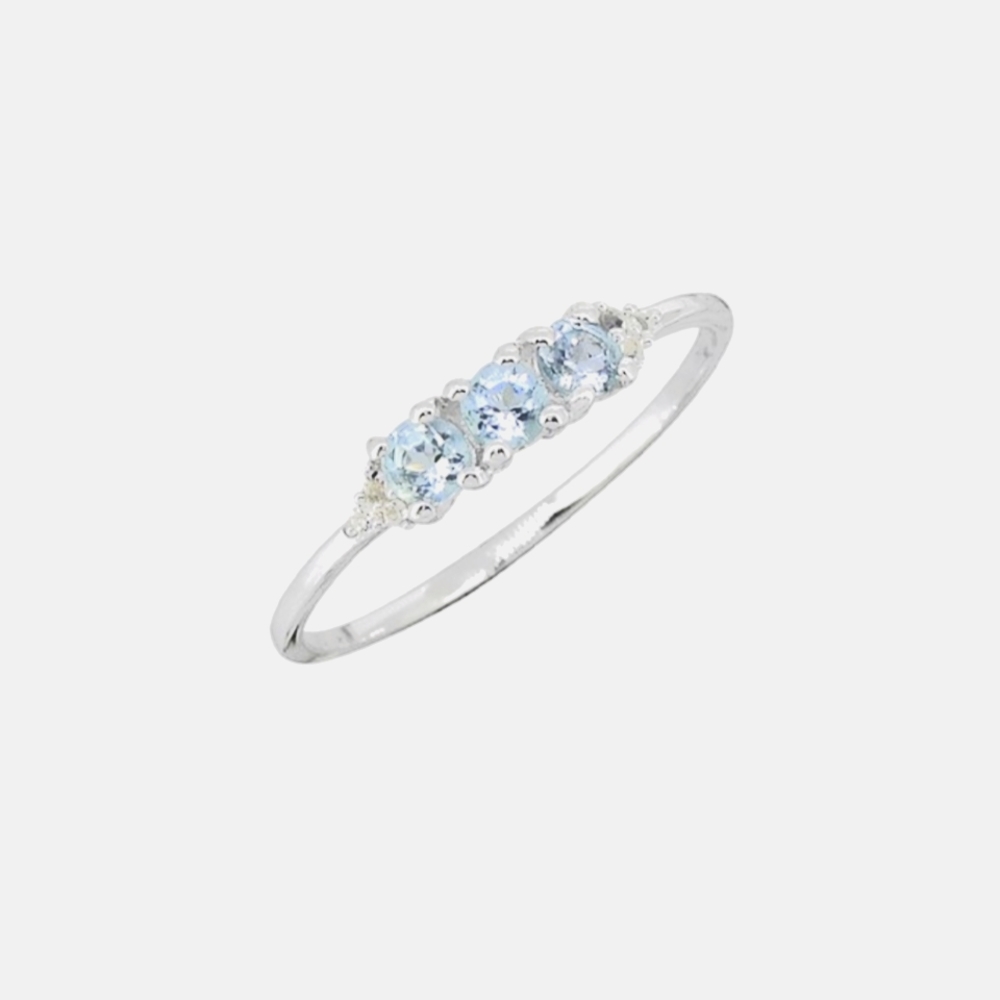 Blue & White Topaz Sterling Silver Ring